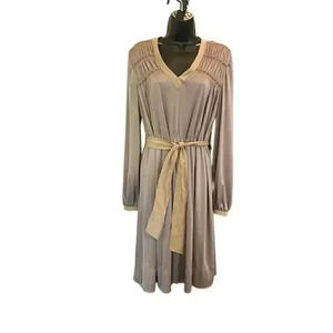 ADOLPH SHUMAN FOR LILLI ANN Vintage Tan Retro Maxi Dress - size large